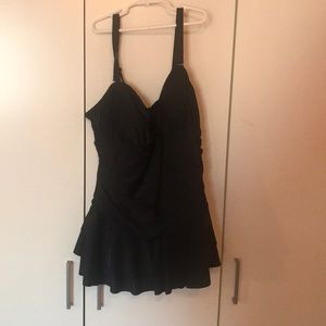 Black bathing suit dress